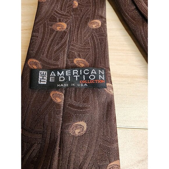 The American Edition Neck Tie Brown 95% Polyester 5% Silk Made In USA - Picture 4 of 7